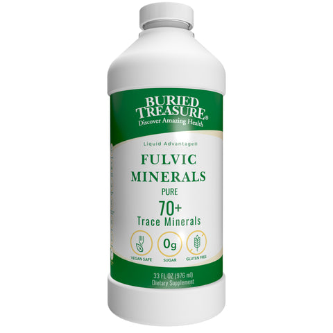 Fulvic Minerals Pure-with 70+ Trace Minerals from Humic Shale, Unflavored, 33 oz