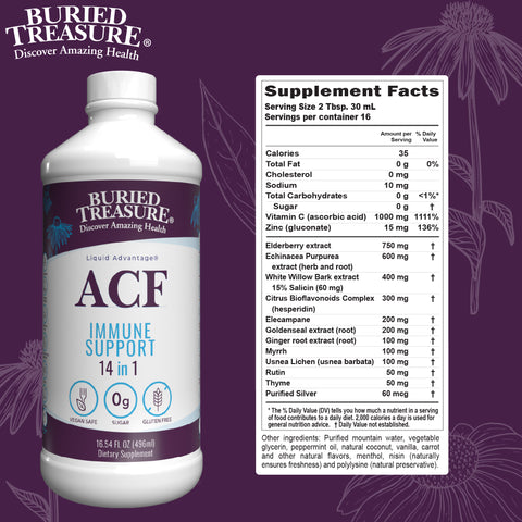 ACF – Liquid Herbal Supplement with Vitamins and Minerals, 16 Servings