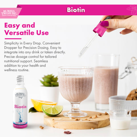 Biotin Drops – Liquid Supplement, 120 Servings, 2 oz