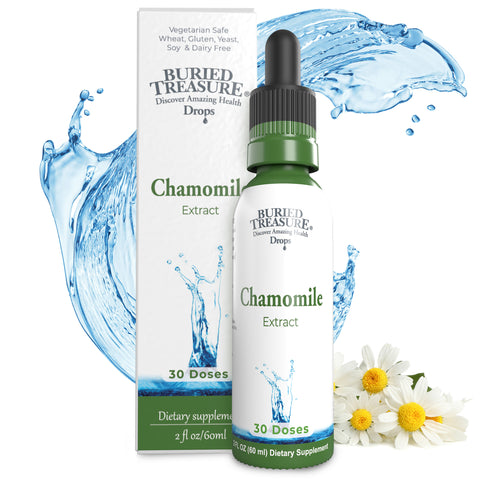 Chamomile Extract Drops – Alcohol-Free Herbal Blend with 140mg of 10x Extract, 2oz (30 Servings)