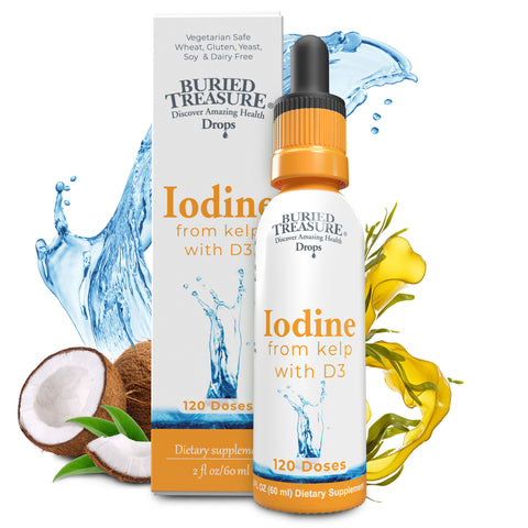 Iodine Drops with Kelp – Natural Liquid Supplement, 120 Servings