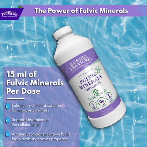 Fulvic Minerals Complex – Humic Shale-Derived Minerals, Grape Flavored, 32 Servings