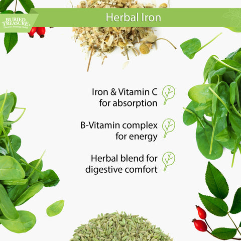 Herbal Iron – Liquid Iron Supplement with Vitamins & Herbs, 16 oz (48 Servings)