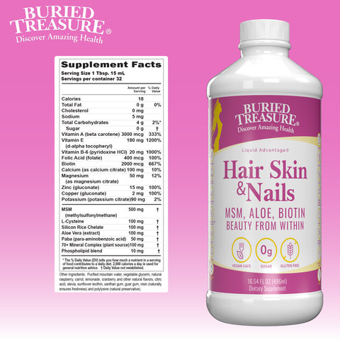 Hair, Skin & Nails– Nutritional Supplement for Daily Wellness, 16.54 fl oz