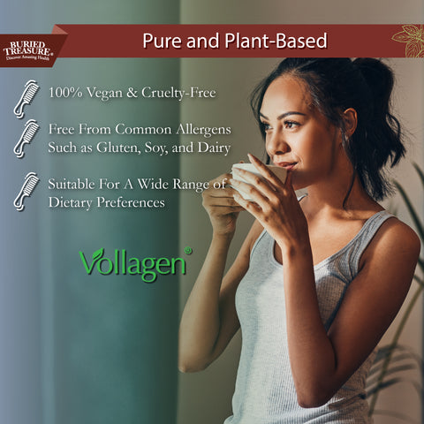 Nature's Vollagen, Vegan Collagen, 2000mg Vollagen®, Healthy Collagen Supporting Amino Acids & Vitamins A, C, D, B-Complex - Supports Skin Elasticity, Joint Health, 30 Servings