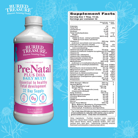 Prenatal Plus DHA – Daily Liquid Multivitamin with DHA, Vegetarian Formula