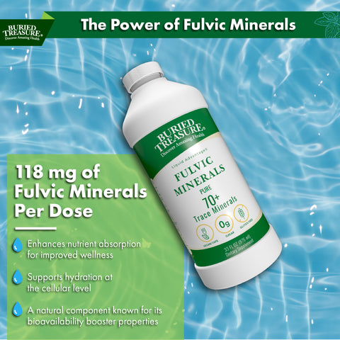 Fulvic Minerals Pure-with 70+ Trace Minerals from Humic Shale, Unflavored, 33 oz