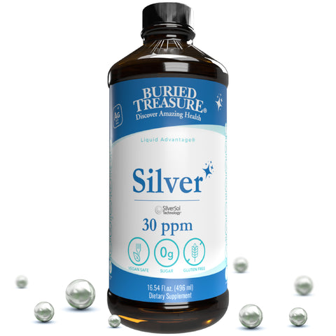 30 ppm Silver Solution - SilverSol Technology, Nano-Sized Silver Particles, Purified Water-Based Formula, Colloidal Silver - 16 oz