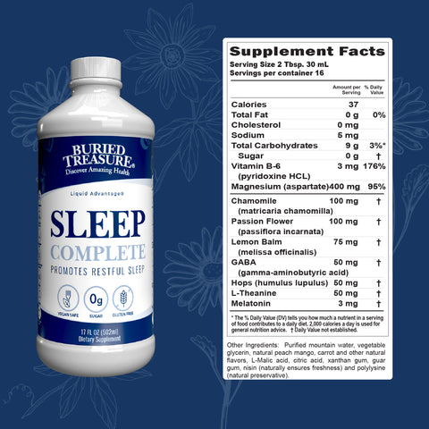 Sleep Complete – Liquid Supplement with Melatonin, 0g Sugar, 16 Servings