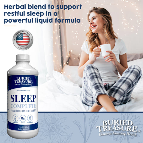 Sleep Complete – Liquid Supplement with Melatonin, 0g Sugar, 16 Servings