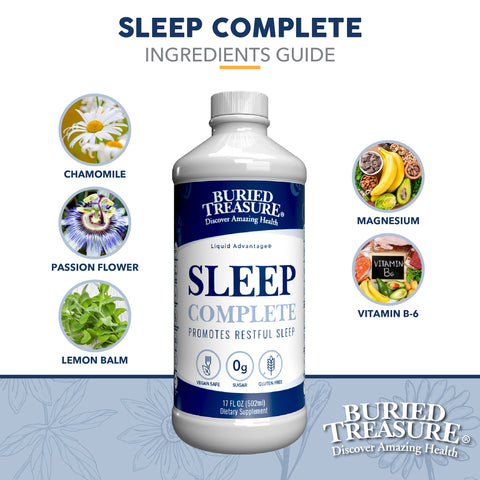 Sleep Complete – Liquid Supplement with Melatonin, 0g Sugar, 16 Servings